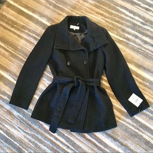 Calvin Klein wool blend belted peacoat